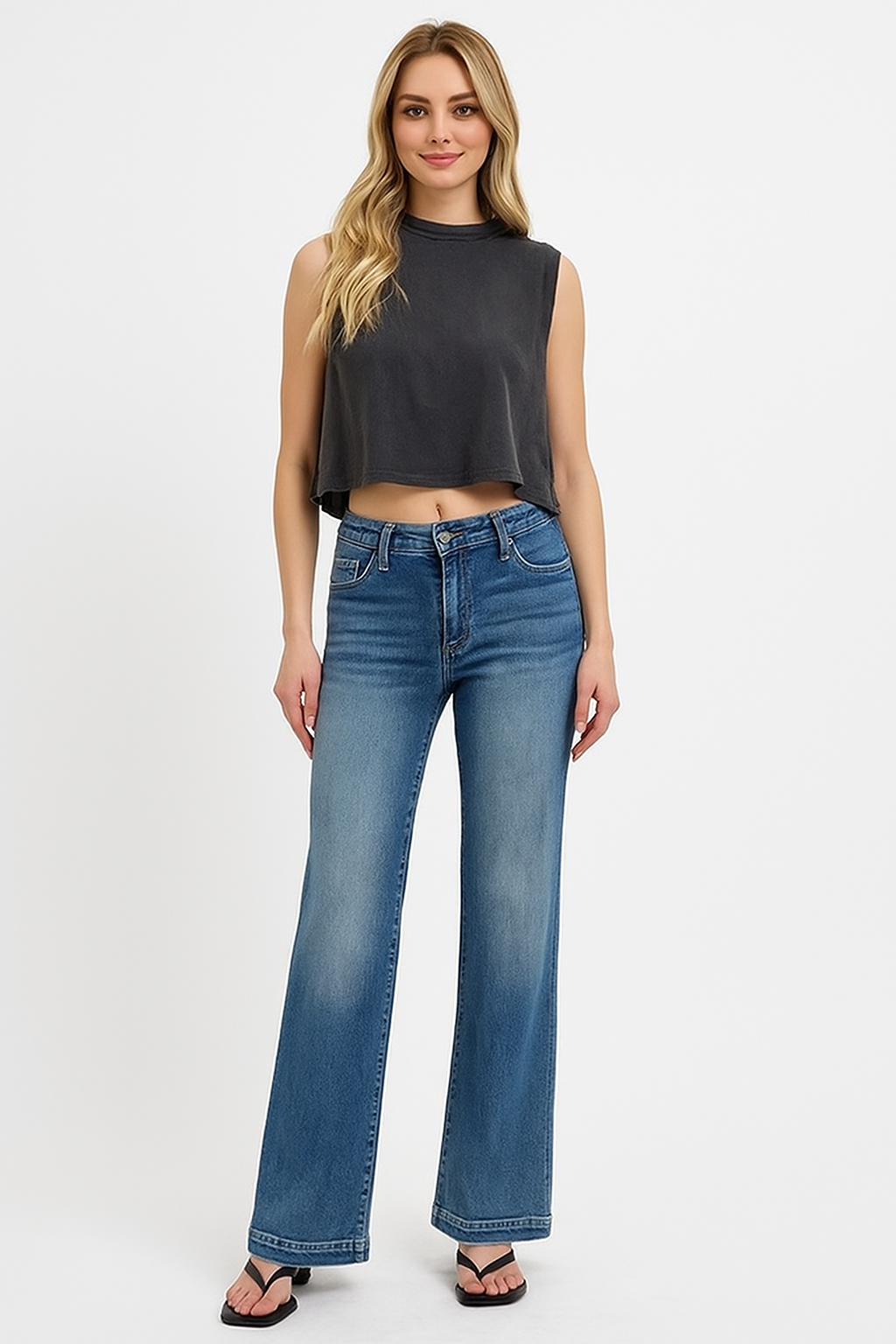 Full Size High Rise Straight Jeans with Tummy Control – Plus Size