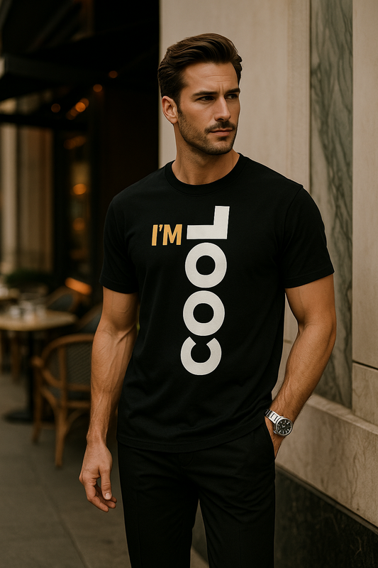 I’M COOL Premium Heavyweight T-Shirt – Bold Vertical Minimalist Statement Tee