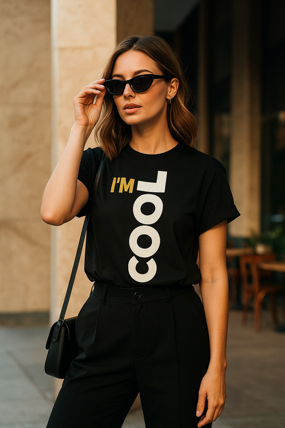 I’M COOL Premium Heavyweight T-Shirt – Bold Vertical Minimalist Statement Tee