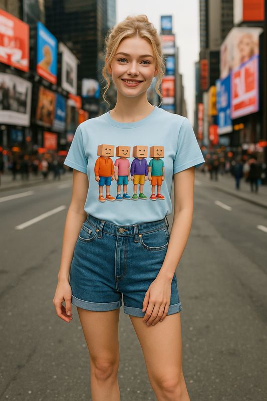 Think Outside the Box – Cartoon Box Head T-Shirt