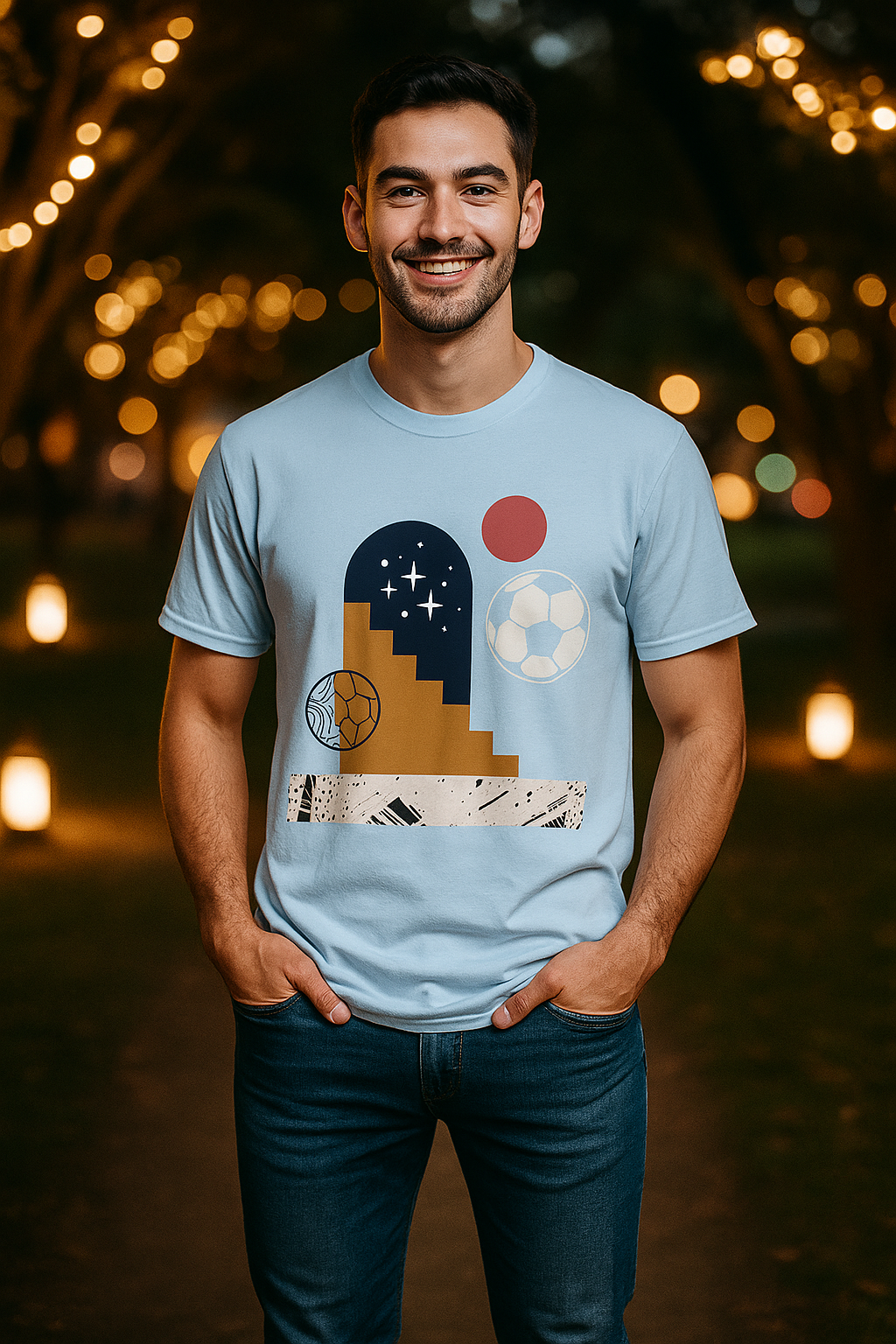 Buyaro Geometric Soccer Graphic T-shirt – Unisex Streetwear