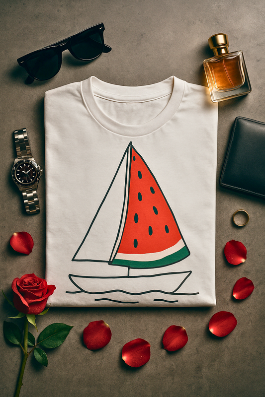 Watermelon Sailboat T-Shirt – Fun Summer Graphic Tee | Buyaro™