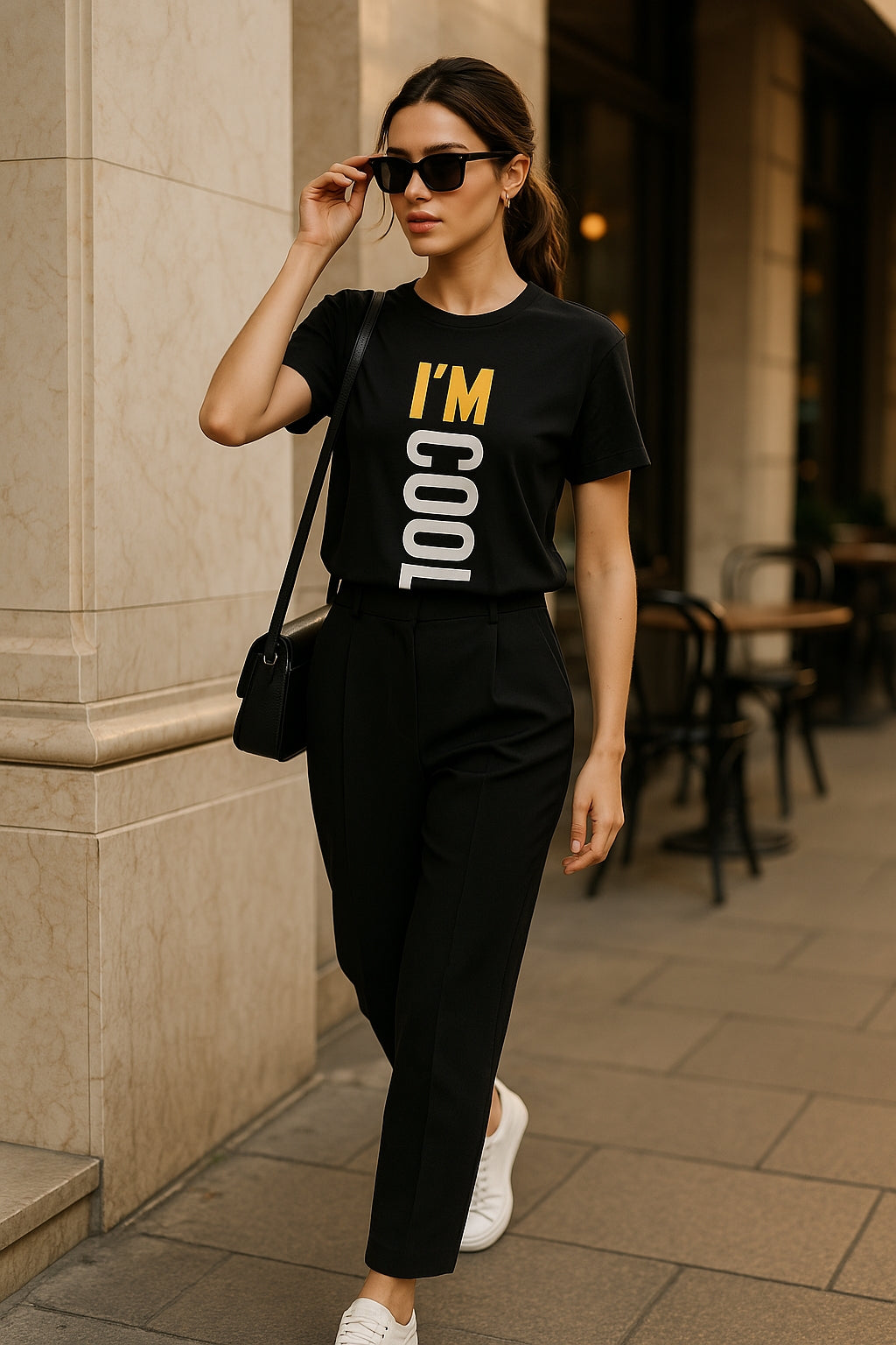 I’M COOL Premium Heavyweight T-Shirt – Bold Vertical Minimalist Statement Tee