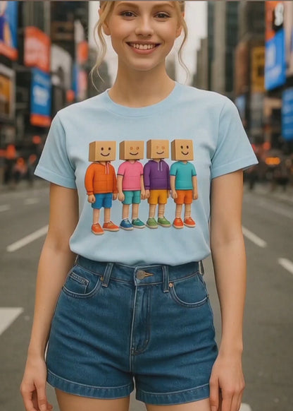 Think Outside the Box – Cartoon Box Head T-Shirt