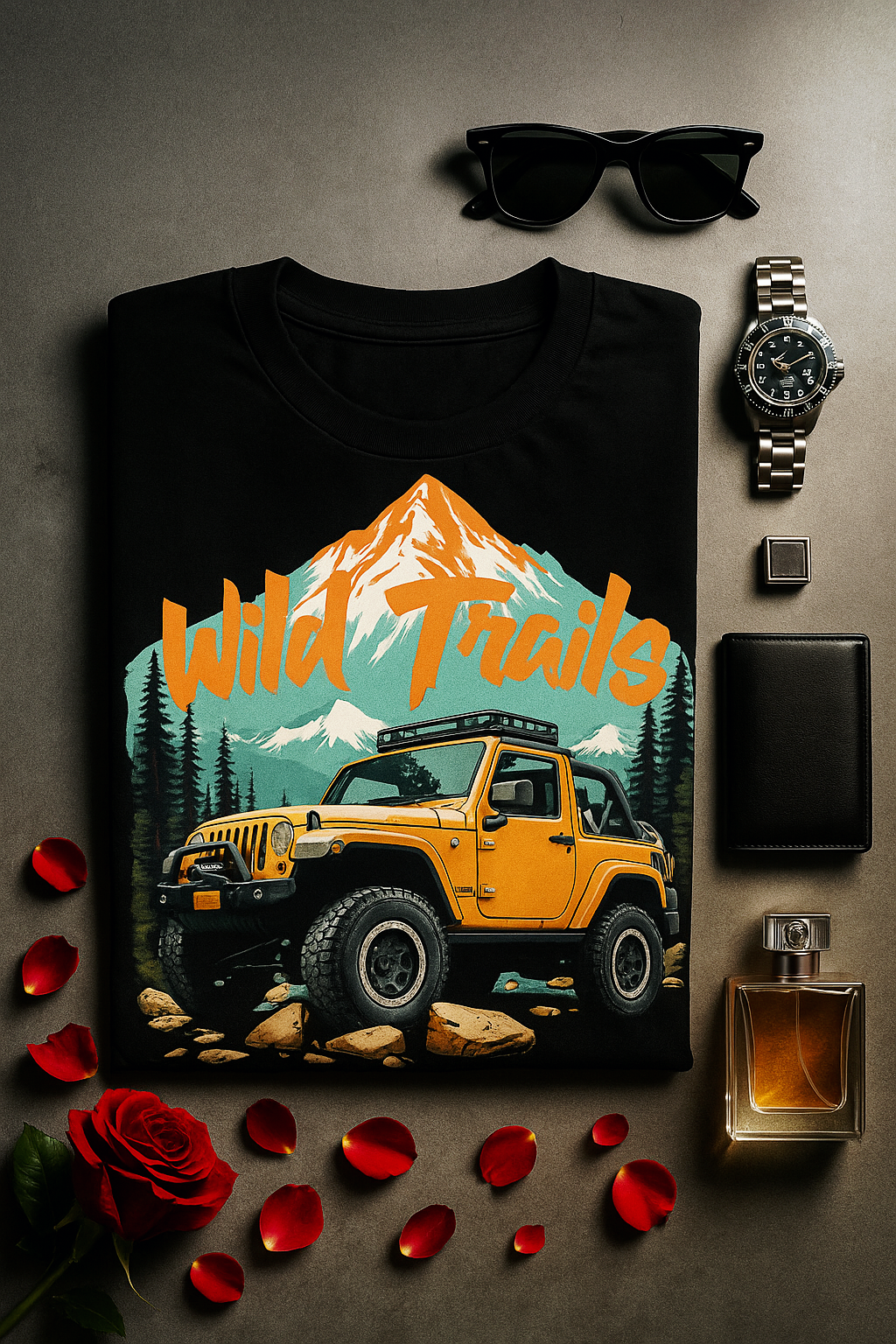 Wild Trails Off-Road T-Shirt – Adventure Jeep Mountain Graphic Tee | Buyaro™